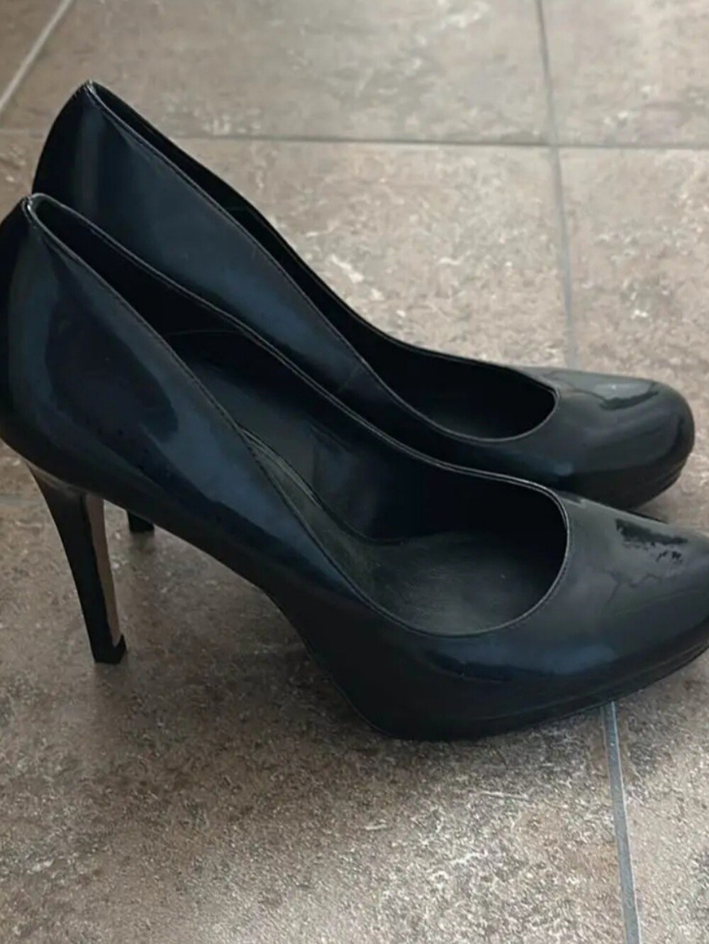 ALDO Black Patent Leather Platform Stiletto Heels Pumps